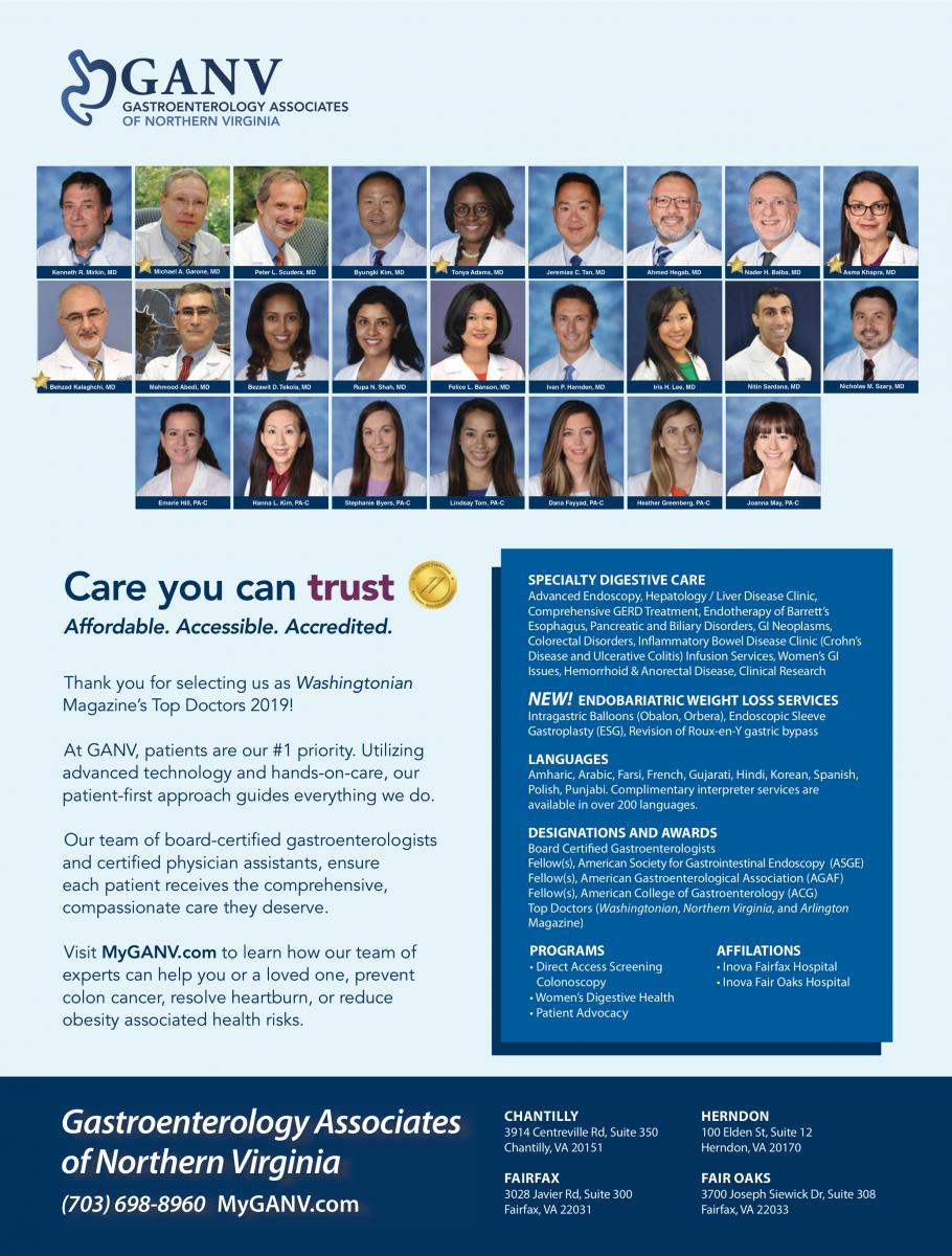 Washingtonian Magazine’s Top Doctors 2019